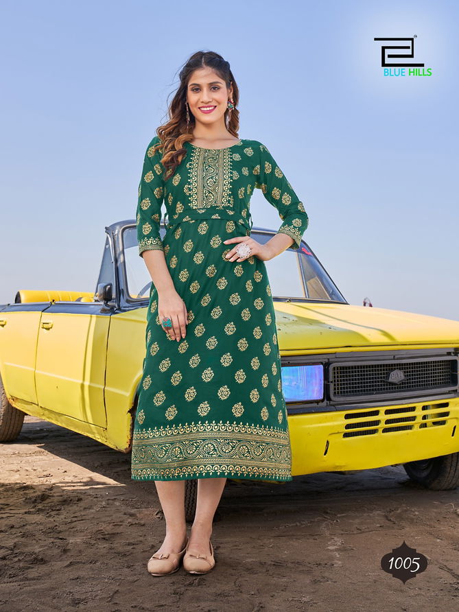 Blue Hills Shehzadi Fancy Ethnic Wear Wholesale Printed Kurtis Catalog